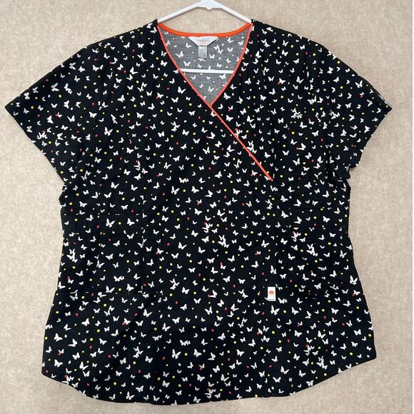 Lot of 3 Cherokee Revolution Workwear & Code Happy Womens V Neck Scrub Top Sz L - Picture 4 of 8